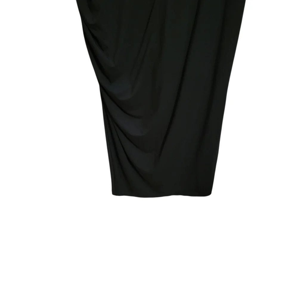 Universal Standard Black Long Sleeve Side Ruched Maxi Dress